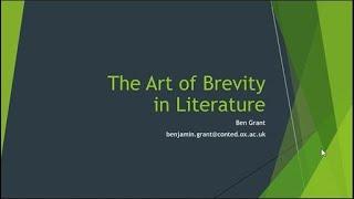 Ben Grant - The Art of Brevity in Literature