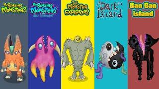 My Singing Monsters, Lost Landscapes, The Explorers, Dark Island, Banban Island Redesign Comparisons