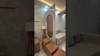 Living-drawing areas interior design. Separated by partition, and united by combination. #interiors