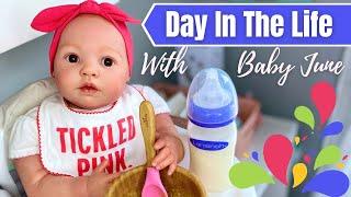 Day In The Life Of A Reborn Toddler: Feeding, Changing, Playing & Bath with Baby June!