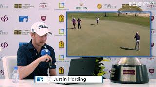 Justin Harding commentates over his winning back nine