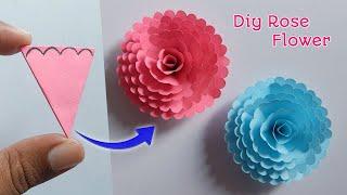 How To Make Beautiful Rose Flower | Diy Paper Rose Flower | Paper Flower Making Step By Step