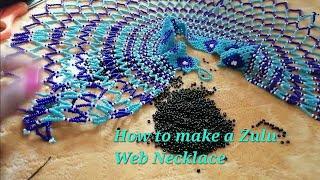 Zulu/ Xhosa beaded necklace tutorial Part 1. Seed beads necklace tutorial. Netting method.