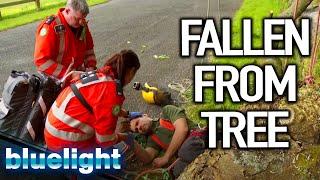 FALLEN from a TREE (Helicopter Rescue) | Air Ambulance ER | Blue Light: Police & Emergency