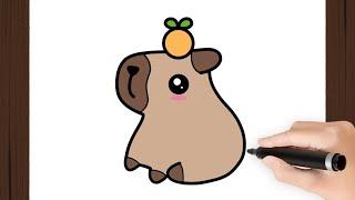 How To Draw a CAPYBARA KAWAII I Easy