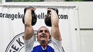 Ivan Denisov - kettlebell jerk (2x36kg 5' 85 reps) / Иван Денисов - толчок гирь (гиревой спорт)