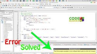Fix Code Blocks Environment Error Can't find compiler executable in your configured search path