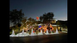 Mountains Edge Las Vegas Christmas 2023 Night Walk With Santa's Work Shop and manger