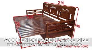 Wooden Sofa Bed Large Size. The Convenience Product For small Rooms | Do Go 24H