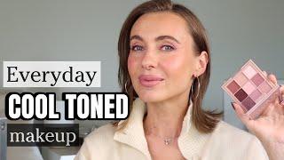 Everyday Cool-Toned makeup | easy wings application | New Huda Beauty eye palette Cool Obsessions