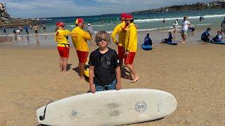 Kid Busks at Manly Beach After Surfing Bondi in the morning