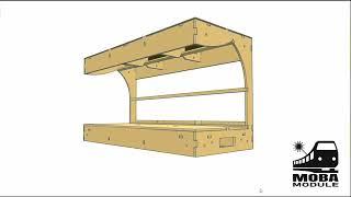 Modelleisenbahn Mini Klein Modul mit Deckel Spur N Spur Z (600 x 250 mm)