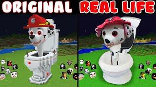 Survival Toilet MARSHALL TAPES House With 100 Nextbots | Real Life VS Original lPaw Patrol Animation