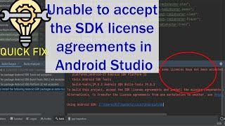 Unable to accept the SDK license agreements  | ANDROID STUDIO