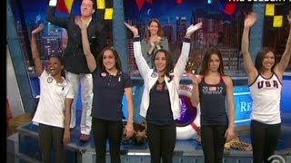 'Fierce 5' do gymnastics for Colbert