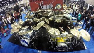 Nick Menza and Shawn Drover at Soultone cymbals NAMM 2016