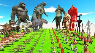 GODZILLA x KONG: Dinosaurs revolt battle with Godzilla 2014 x Kong VS Team Colossal Titan War