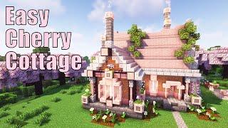 Minecraft Easy Cherry Cottage | Cottagecore Cherry House Tutorial