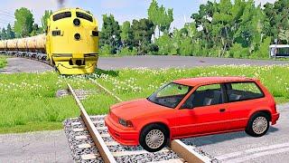 Cars vs Rails #1 | BeamNG Drive | Gaming World ||