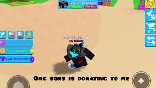 Sons of fun donating 2 shiny secrets to me OMG (TOTALLY LEGIT) | Bubble Gum Simulator