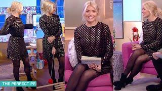 Holly Willoughby Stunning in Tights/Short Skirt & Boots - ITV's This Morning Show