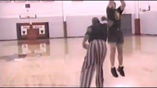 Michael Jordan elbows a fan to the floor during a 1v1 "Welcome to the NBA"