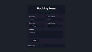 How To Make Booking Form   Booking Form Using HTML CSS  How To Create Booking Form  opesofers