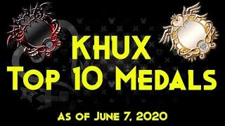 KHUX - Top 10 Best Medals as of June 7, 2020