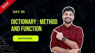 Hello Python Day-35 | Methods and Function on Dictionary #hellopython