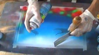 Spray Paint Art "Underwater Scene" by Carlos Blázquez