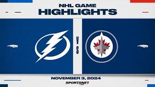 NHL Highlights | Lightning vs. Jets - November 3, 2024