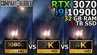 Company of Heroes | 1080p vs 1440p vs 2160p | RTX 3070 | i9 10900 | 32GB RAM | 1TB SSD