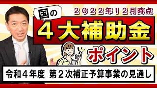 【中小・個人：国の4大補助金】拡充あり / 持続化補助金 / IT導入補助金 / ものづくり補助金 / 事業承継補助金 / 実際の活用事例など  是非ご活用ください〈22年12月時点〉