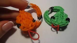 ЗМЕЯ из резинок на рогатке без станка   SNAKE Rainbow Loom Bands