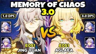 E0S1 AGLAEA VS E0S1 JING YUAN WITH SUNDAY AND ROBIN | MEMORY OF CHAOS 3.0 - Honkai: Star Rail