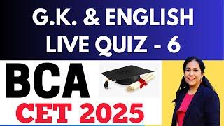 LIVE QUIZ on GK & ENGLISH | IPU CET BCA Entrance Exam 2025 | Target Best Colleges
