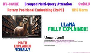 LLaMA explained: KV-Cache, Rotary Positional Embedding, RMS Norm, Grouped Query Attention, SwiGLU