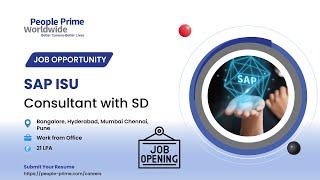 #sapjobs : SAP ISU Consultant with SD Expertise! | People Prime Jobs