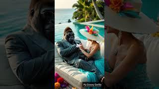 Millionaire Gorilla Living the Ultimate Luxury Life!  #Shorts