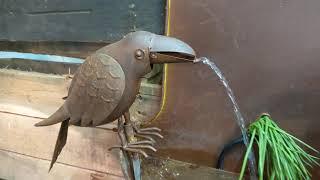 Remarkable Rustic Crow Sculpture Fountain at Sweet Bay! Historic Beaufort, SC