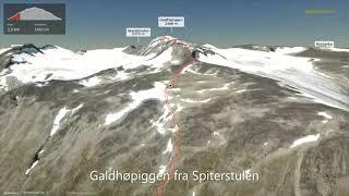 Galdhøpiggen fra Spiterstulen ∆ hiking trails ∆ 3d-trail.com/norway/