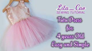 ( TUTORIAL ) TUTU DRESS FOR 4 YEARS OLD EASY AND SIMPLE