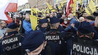 Violenta represión policial en Varsovia