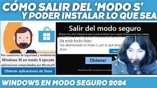 Cómo salir del modo S en Windows 10 - Windows no instala nada que no sea de la tienda de Microsoft