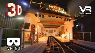3D Unbelievable Movie Park Studio Tour - Lights on - Front Row POV Epic VR Roller Coaster VR180 3D