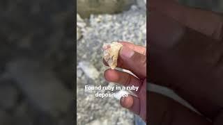 Found Ruby Crystal on Calcite in a Ruby Deposited Area | How Crystals are Found?