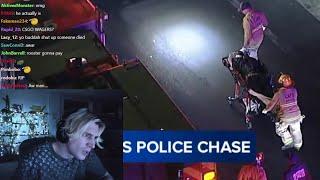 xQc Shocked by Innocent Pedestrian Getting Hit by Police Suspect Chase