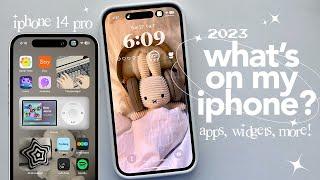 whats on my iphone 🪐 | iphone 14 pro - aesthetic lockscreen, homescreen, widgets & apps