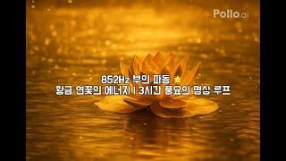 부와 재화를 부르는 852Hz 부의 파동  황금 연꽃의 에너지 | 3시간 풍요의 명상 루프
