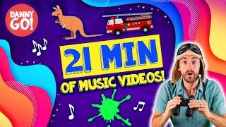 21 MINUTES of Danny Go Music Videos!  // Kids Dance Song Compilation w/ Slime, Firetrucks, Jumping